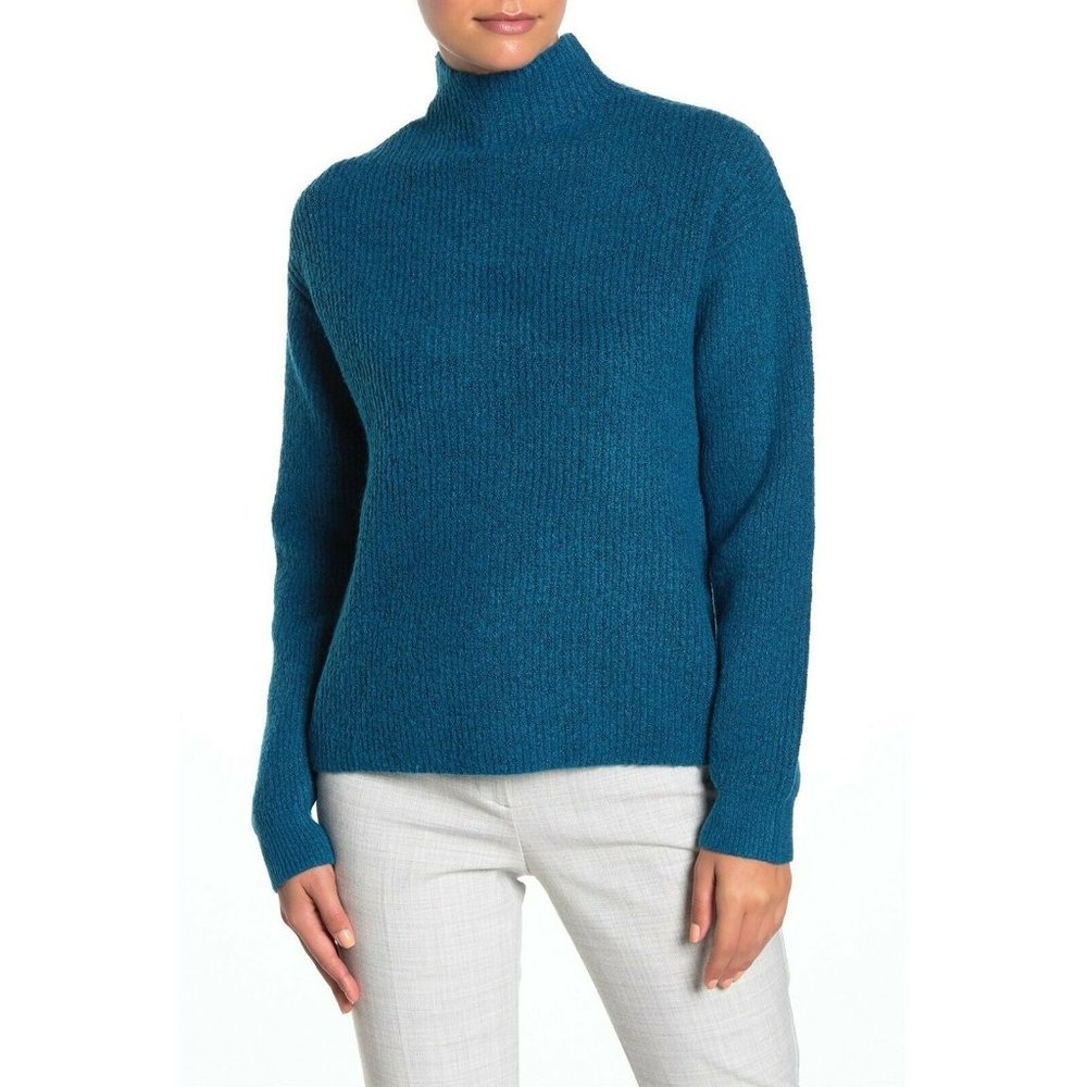 Free Press Women's Teal Mock Turtleneck Sweater